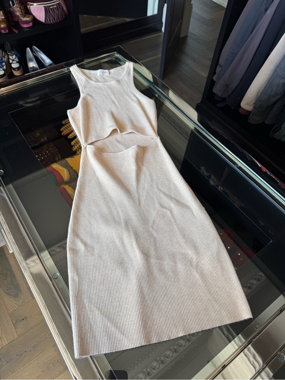 Wilfred Free Cut-Out Knit Tank Mini Dress